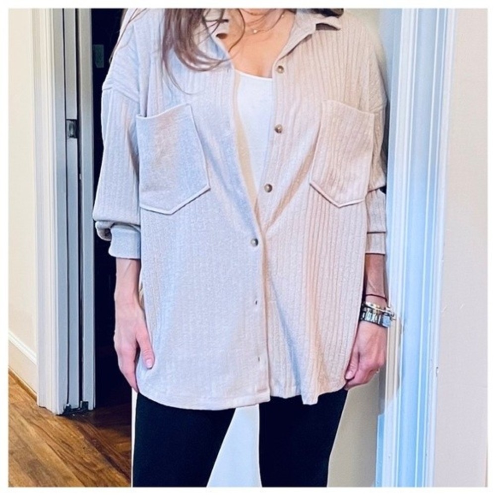 - #47 Boho chic shirt jacket knit oversized fabulous - Picture 2 of 4